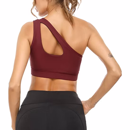 Reggiseno sportivo monospalla realizzato su misura, reggisella imbottito rimovibile per yoga